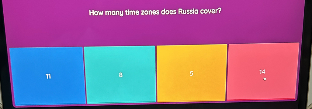 How many time zones does Russia cover?