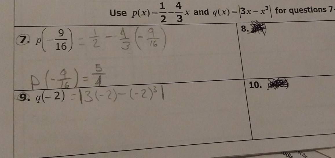 and q(x)=|3x-x^3| for questions 7
the