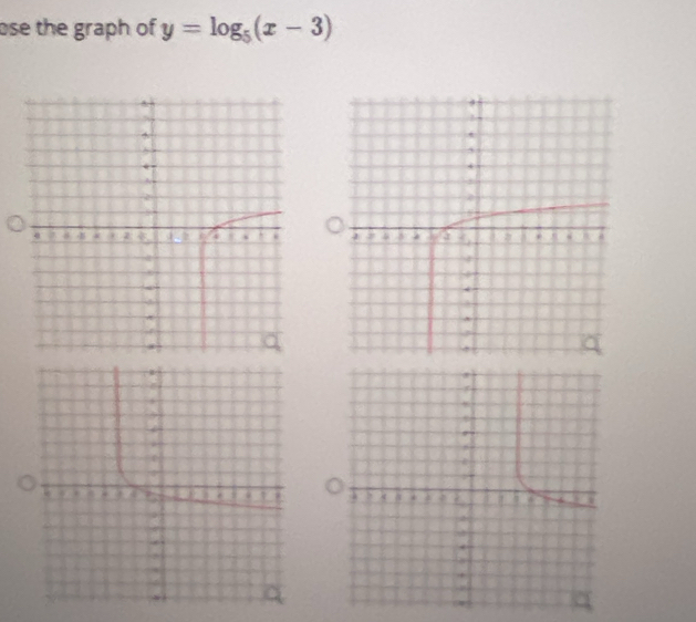 se the graph of y=log _5(x-3)