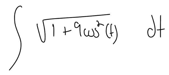 ∈t sqrt(1+9cos^2(t)) of