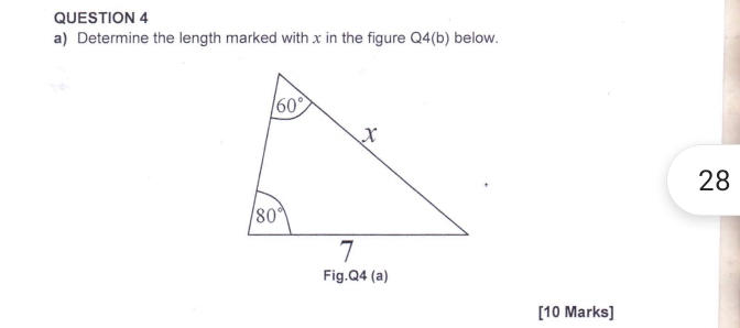 Determine the length marked with x in the figure Q4(b) below.
28
Fig.Q4 (a)
[10 Marks]