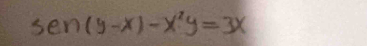 5en(y-x)-x^2y=3x