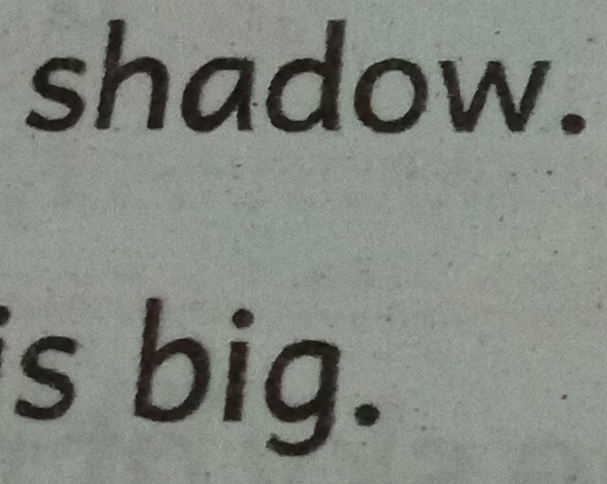 shadow. 
is big.