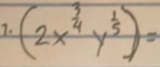 (2x^(frac 3)4y^(frac 1)5)=