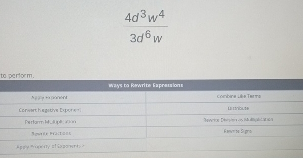  4d^3w^4/3d^6w 
to