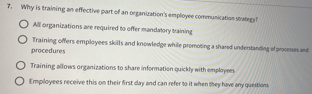 Solved: Why is training an effective part of an organization’s employee ...