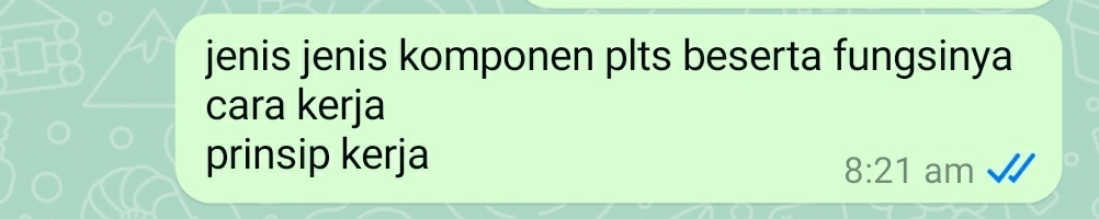 jenis jenis komponen plts beserta fungsinya 
cara kerja 
prinsip kerja
8:21 am