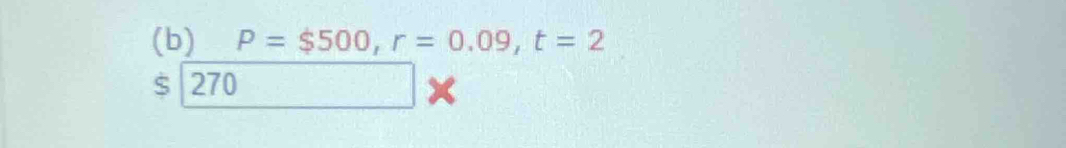 P=$500, r=0.09, t=2
S 27 0 □  -2x^2