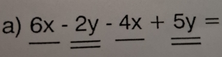 6x-2y-4x+5y=