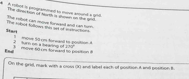 Solved: A robot is programmed to move around a grid. The direction of ...
