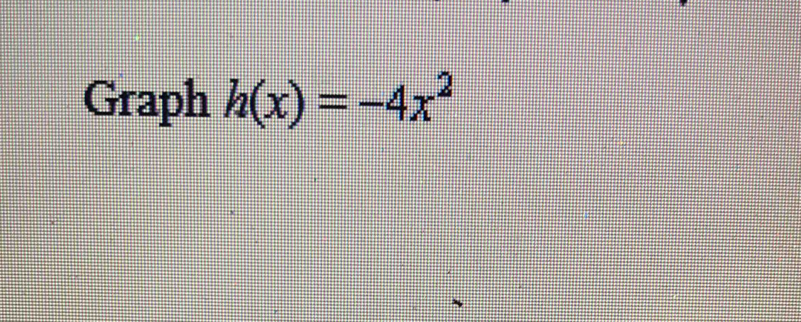 Graph h(x)=-4x^2