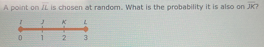 A point on overline IL is chosen at random. What is the probability it is also on overline JK ?