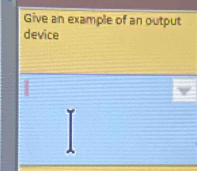 Give an example of an output 
device