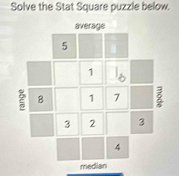 Solve the Stat Square puzzle below.