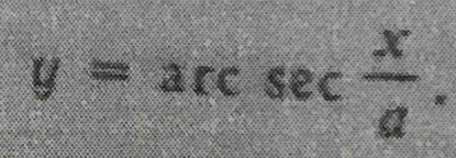 y=arcsec  x/a .