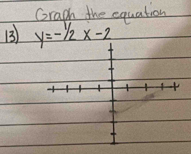 Graph the equation
y=-1/2x-2