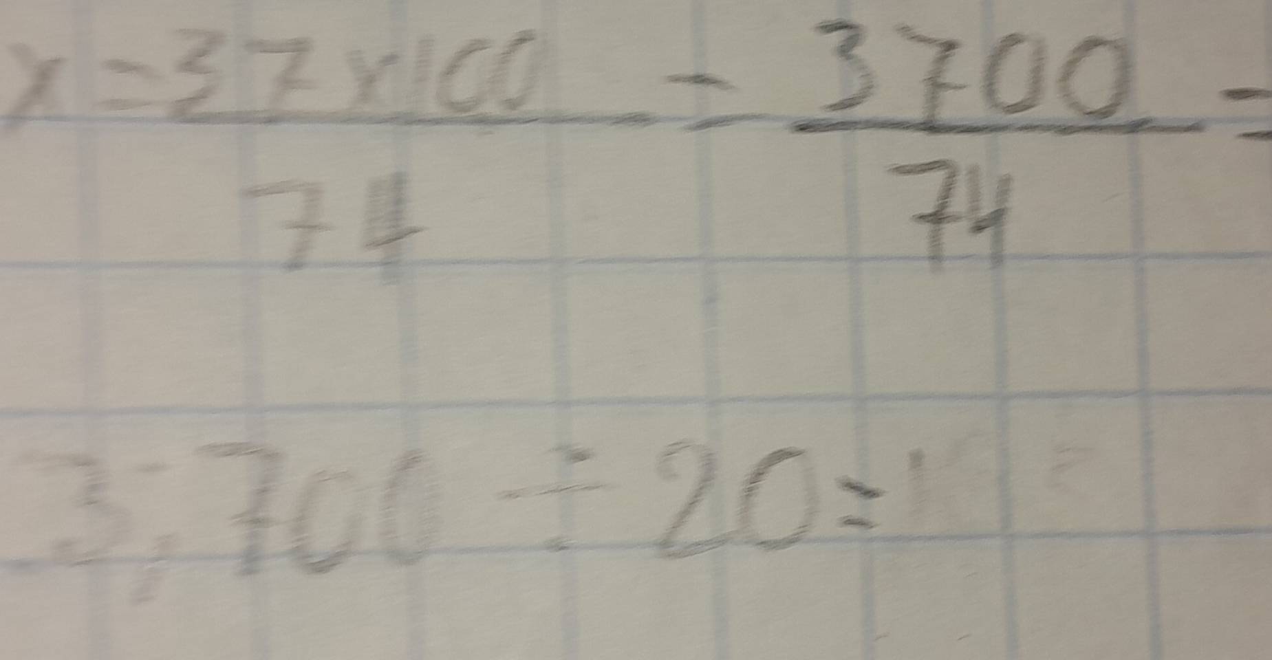 Resuelto:x= (37* 100)/74 = 3700/74 = 3,700/ 20=