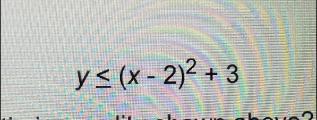 y≤ (x-2)^2+3