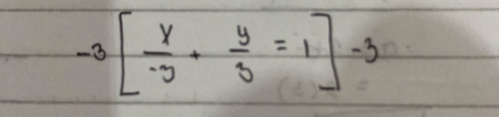 -3[ x/-3 + y/3 =1]-3