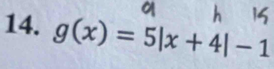 g(x)=5|x+4|-1