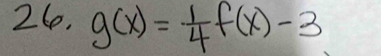 g(x)= 1/4 f(x)-3