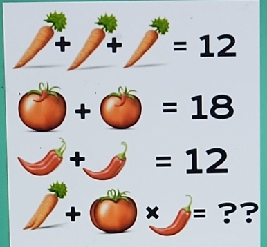 + + =12
+ =18
+ =12
+ × = ??