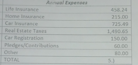 Annual Expenses