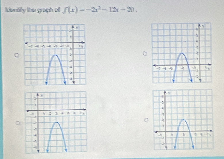 Identify the graph of f(x)=-2x^2-12x-20.