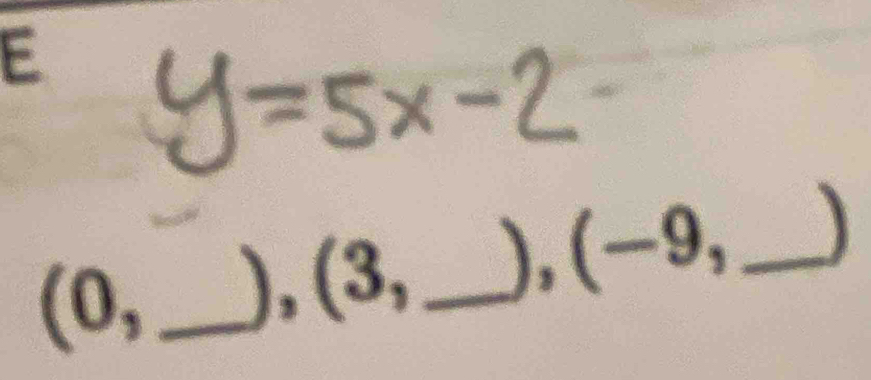 (0, _ ), (3, _ ), (-9, _ 