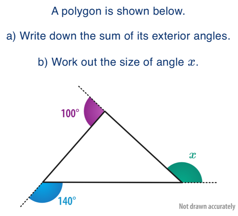 Solved: A polygon is shown below. a) Write down the sum of its exterior ...