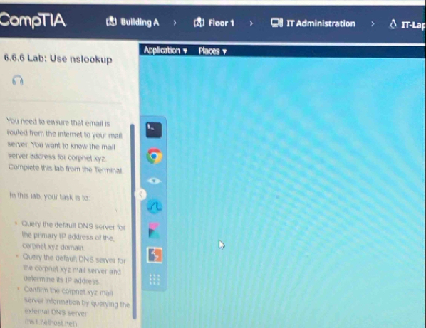 Solved: CompTIA Building A Floor 1 IT Administration IT-Lap Application ...