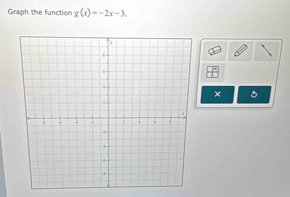 Graph the function g(x)=-2x-3. 
×