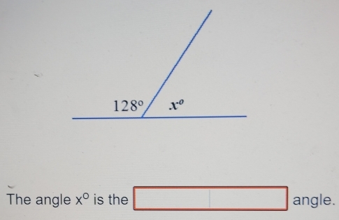 The angle x° is the □ angleq