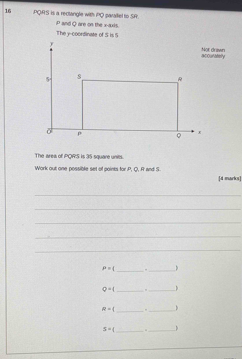 Solved: 16 PQRS is a rectangle with PQ parallel to SR. P and Q are on ...