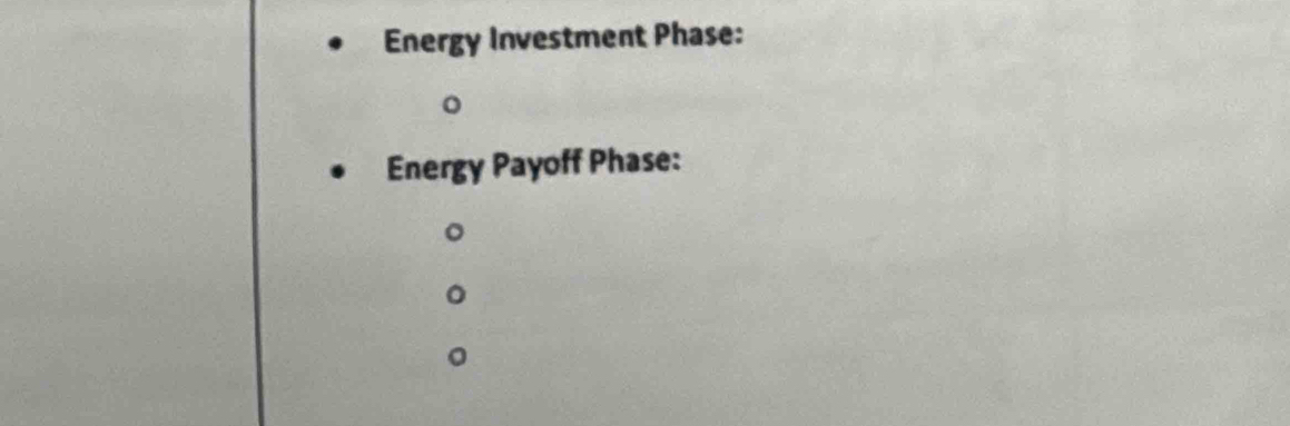 Energy Investment Phase: 
Energy Payoff Phase: 
。 
。 
。