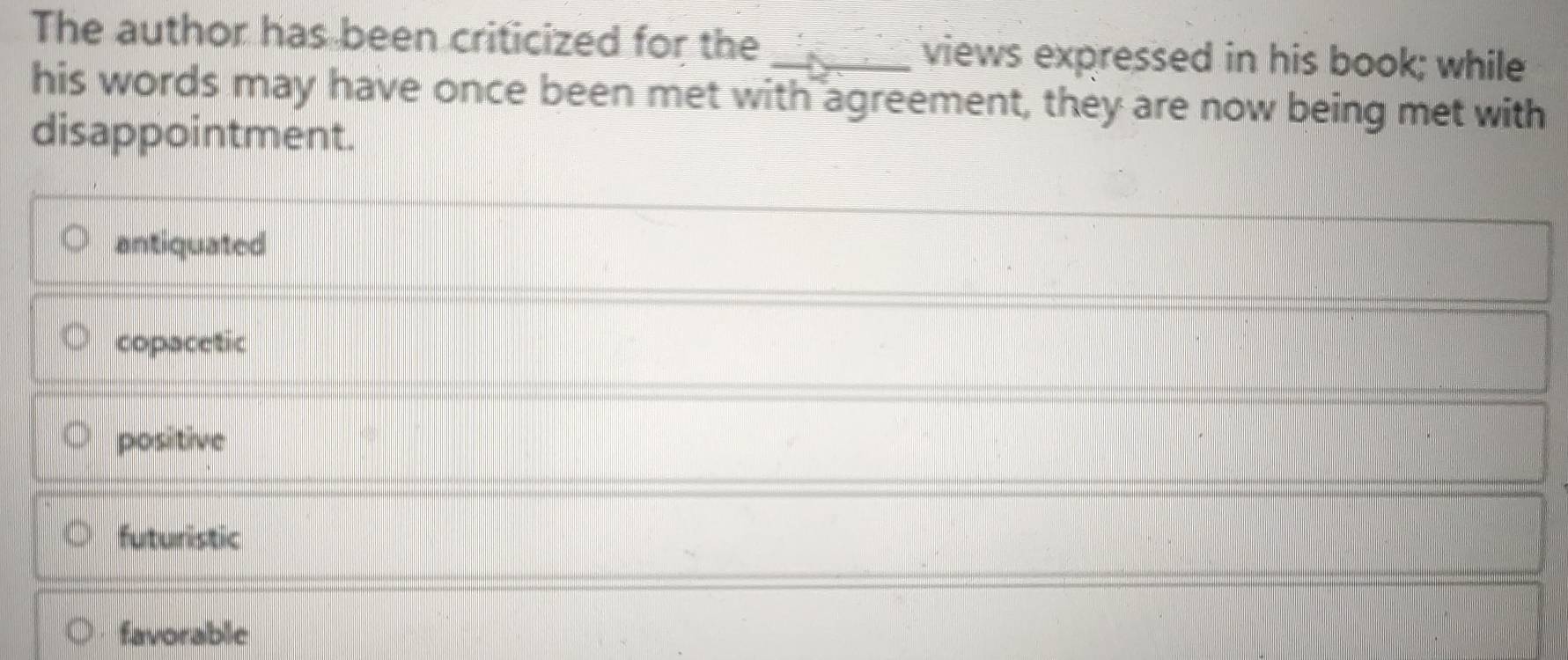 Solved: The author has been criticized for the views expressed in his