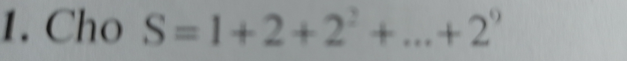 Cho S=1+2+2^2+...+2^9