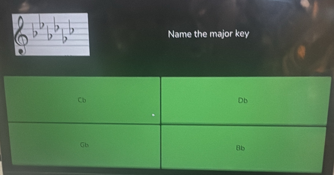 Name the major key