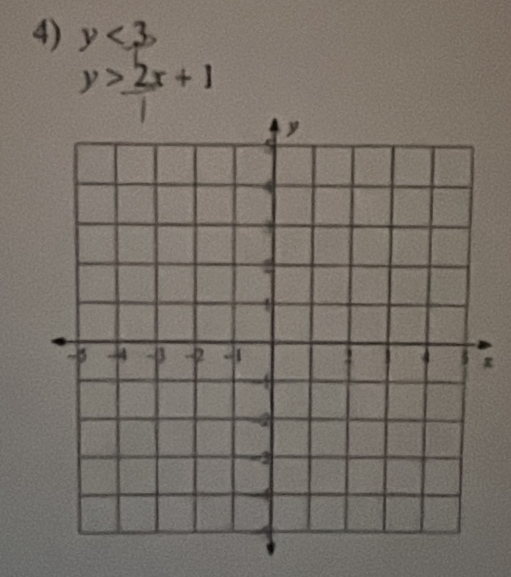 y<3</tex>
y>2x+1
x