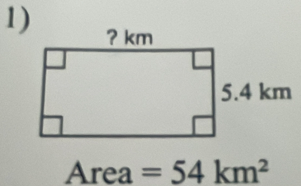 Area =54km^2