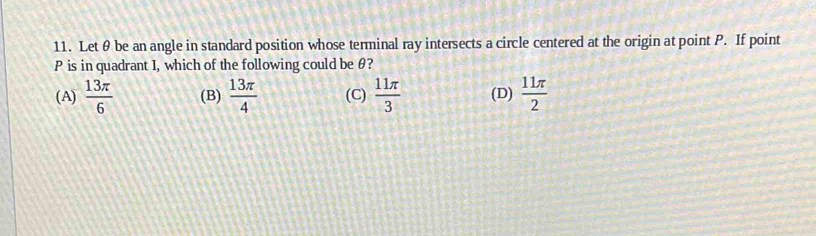 Solved: Let θ be an angle in standard position whose terminal ray ...