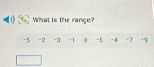 What is the range?
~5 -2 -3 -1 0 -5 ~4 -7 -9