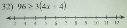 96≥ 3(4x+4)