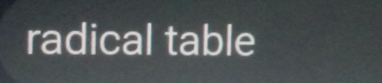 radical table