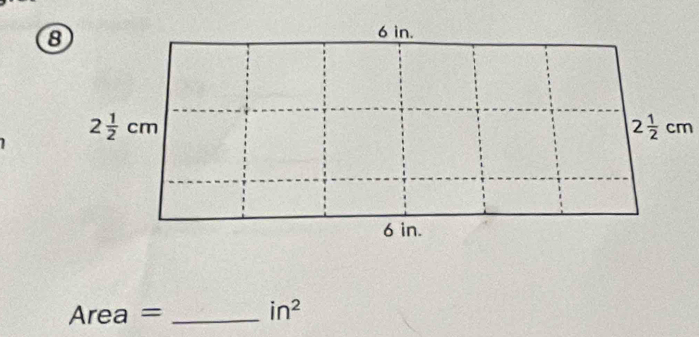 Area = _ in^2