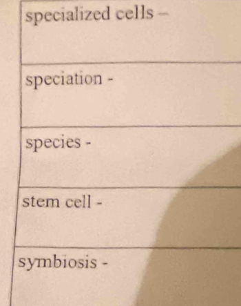 specialized cells —