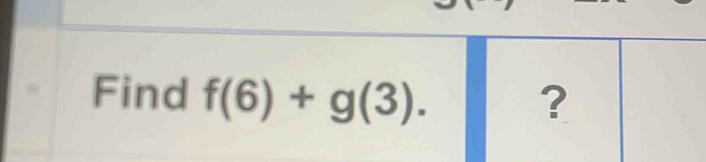 Find f(6)+g(3). ?