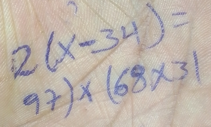 2(x-34)=
97)* (68* 3)