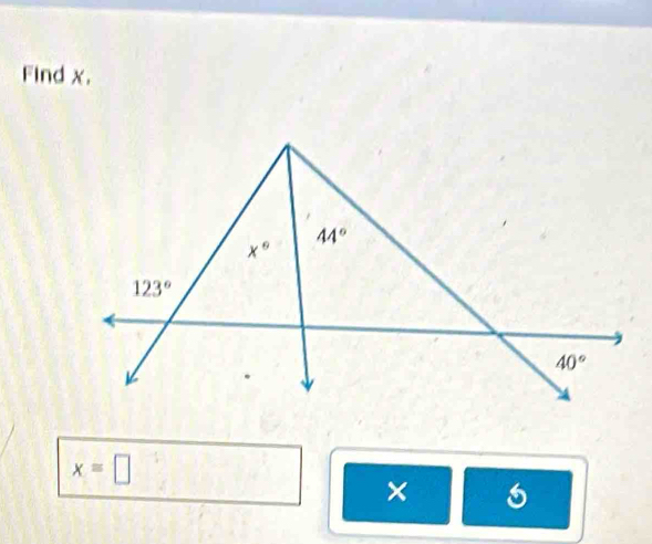 Find x.
x=□
× 6