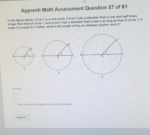 Apprenti Math Assessment Question 57 of 61 In the figure below, circle ...
